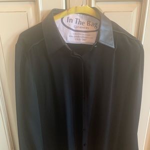 Antonia melani black blouse XS black faux leather